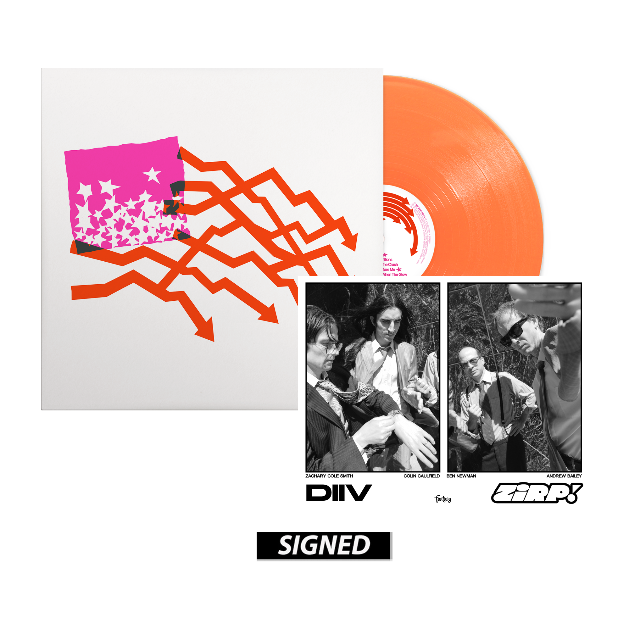 DIIV – ZIRP! - Neon Orange Vinyl + Signed 8x10 Print – Concord Records