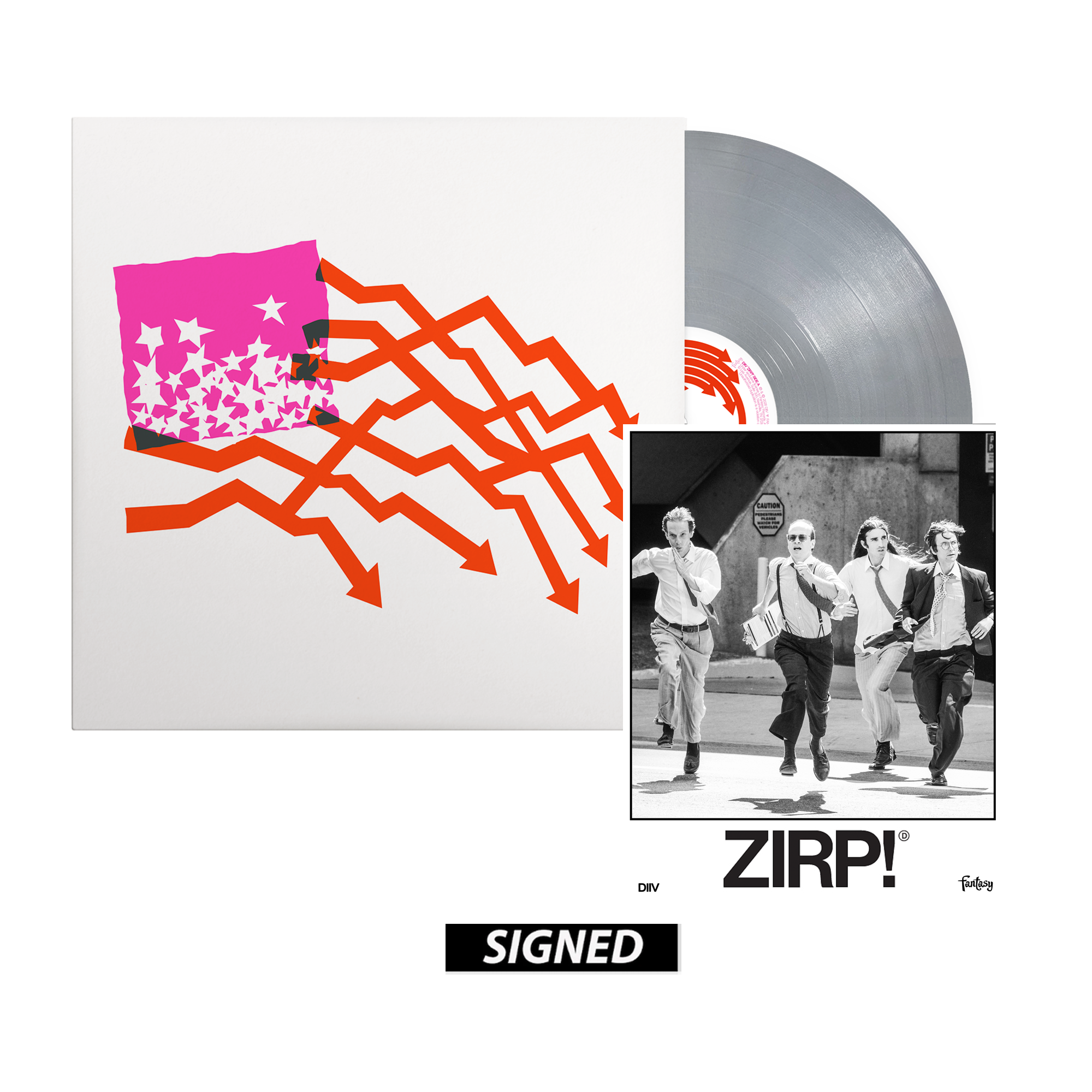 DIIV – ZIRP! - Opaque Silver Vinyl + Signed 8x10 Print – Concord
