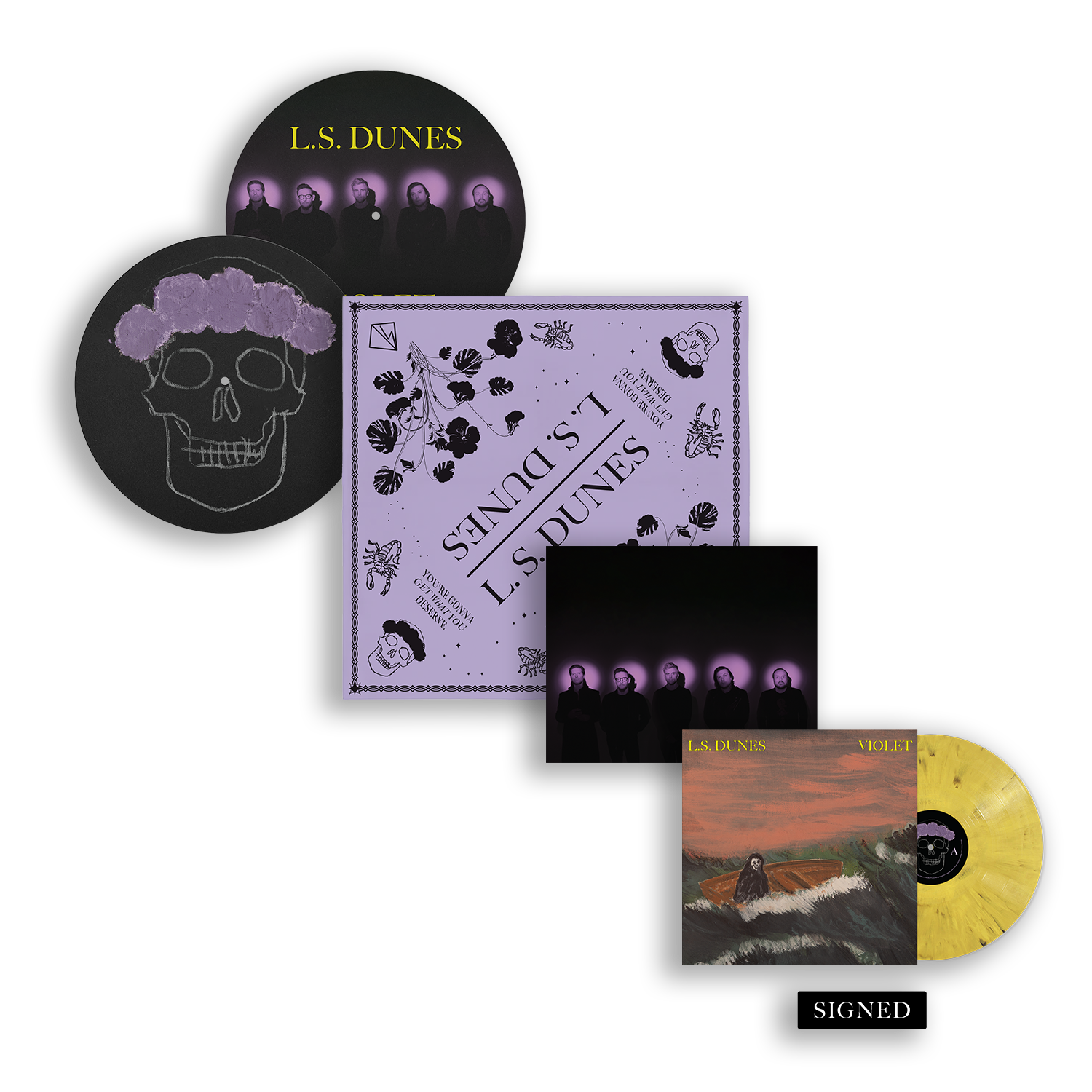 L.S. Dunes Violet Bandana + Slipmat + *SIGNED* Violet 'Yellow Jacket