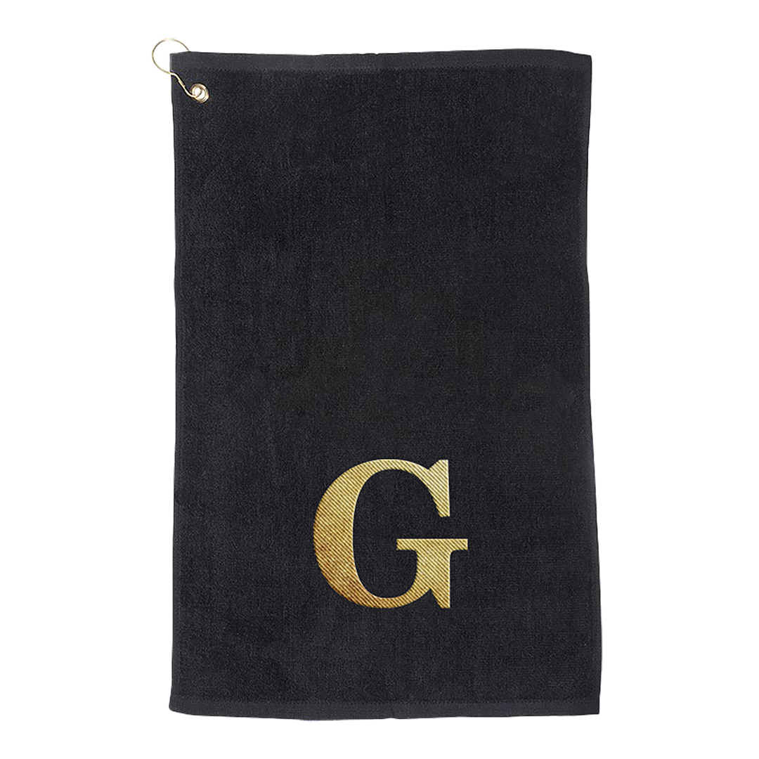 "New Standards" Black Embroidered "G" Golf Towel